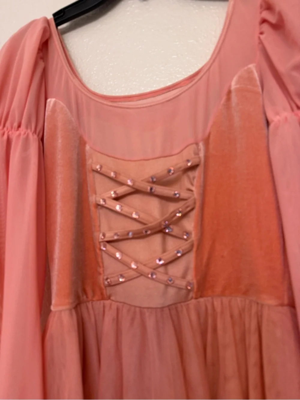 Dance Costume lyrical pink peach maxi dress Kissing You 17430 SA-Small adult